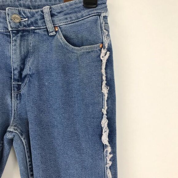 ASOS Frayed Outseam Skinny Jeans Women's Size 28 Mid-Rise Stretch Denim Pockets - Picture 4 of 14
